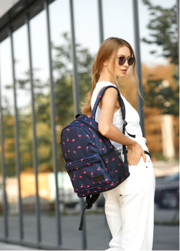Жіночий рюкзак Sambag Brix PJT з принтом Flamingo