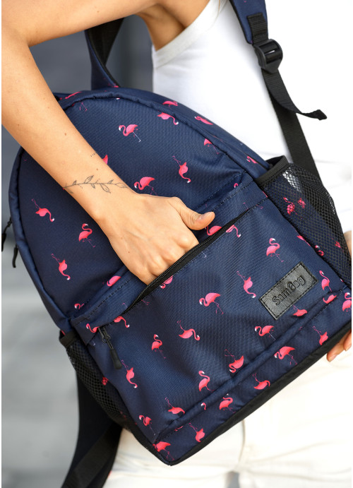 Женский рюкзак Sambag Brix PJT с принтом "Flamingo"