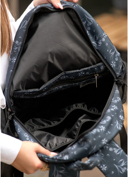 Жіночий рюкзак Sambag Brix PJT чорний тканинний принт