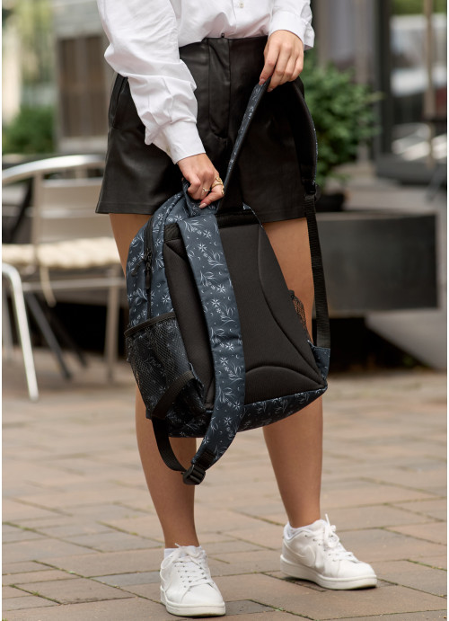 Жіночий рюкзак Sambag Brix PJT чорний тканевий принт