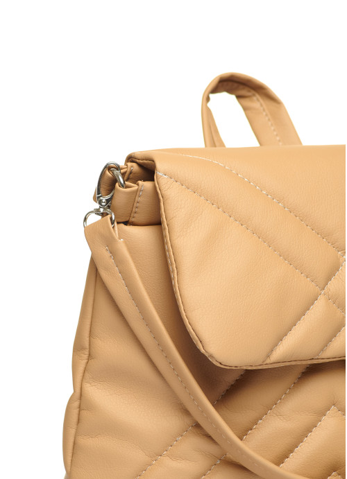 Жіночий рюкзак-сумка Sambag Loft строчений бежевий