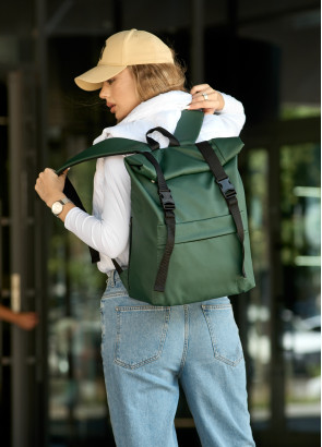 Женский рюкзак ролл Sambag RollTop Milton зеленый