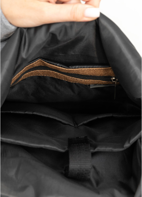Жіночий рюкзак ролл Sambag  RollTop Milton коричневий тканевий