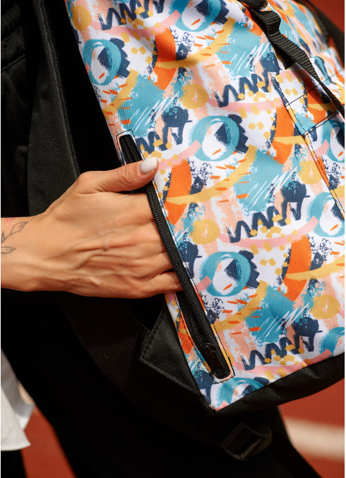Женский рюкзак Sambag RollTop Milton тканевый  с принтом "LIGHT"