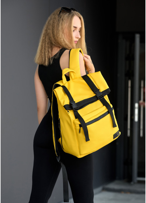 Жовтий жіночий рюкзак Rolltop