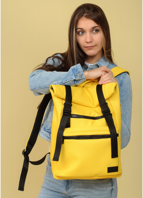 Жовтий жіночий рюкзак Rolltop