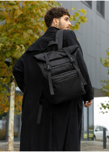 Чоловічий рюкзак Sambag RollTop ZARD чорний тканевий