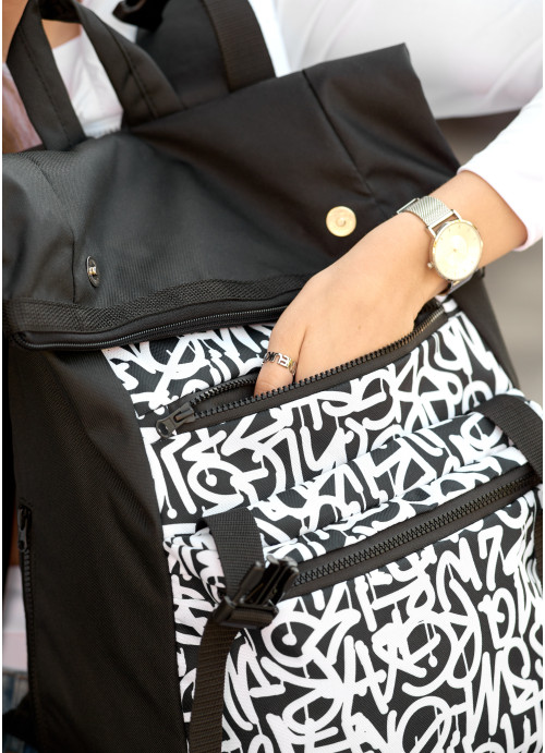 Женский рюкзак Sambag RollTop ZARD с принтом "Graphity"