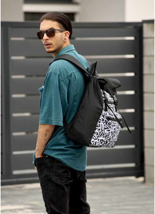Чоловічий рюкзак Sambag RollTop ZARD з принтом Graphity