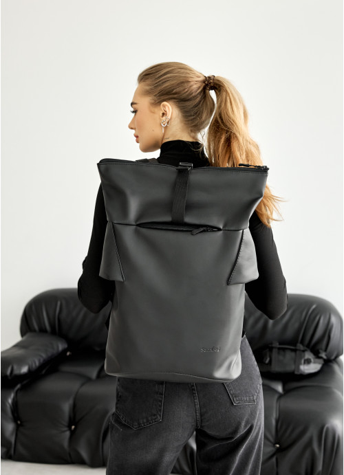 Жіночий рюкзак ролл Sambag  RollTop KZN чорний 