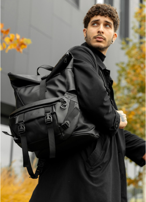 Чоловічий рюкзак ролл Sambag  RollTop KZN чорний 