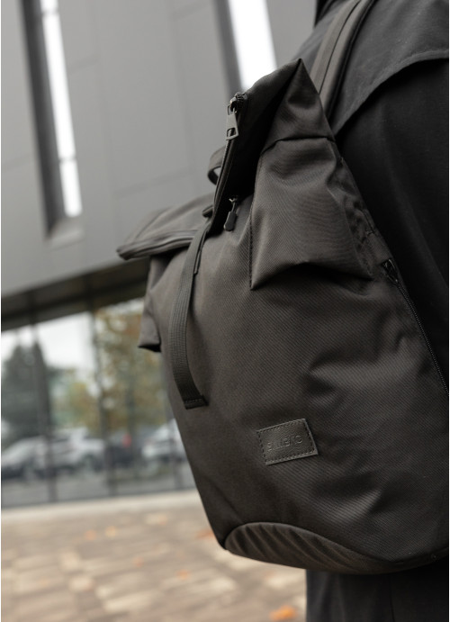 Чоловічий рюкзак ролл Sambag  RollTop KZN чорний тканевий