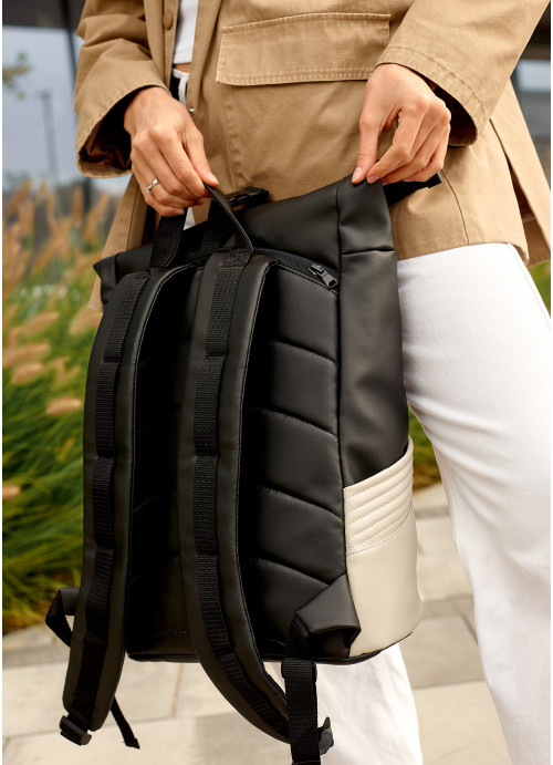 Жіночий рюкзак ролл Sambag RollTop X чорно-сірий