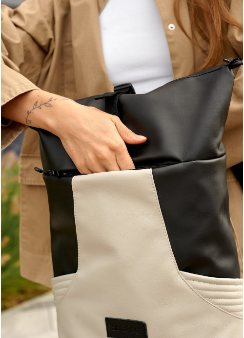 Жіночий рюкзак ролл Sambag RollTop X чорно-сірий