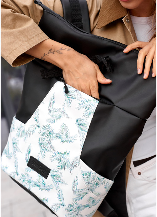 Жіночий рюкзак ролл Sambag RollTop X  з принтом "Palm"