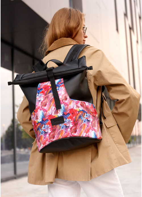 Жіночий рюкзак ролл Sambag RollTop X  з принтом "Kvarel"