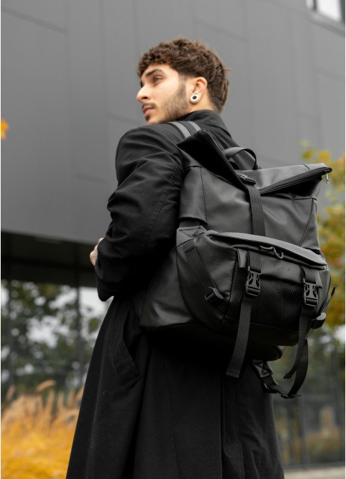 Чоловічий рюкзак рол Sambag RollTop Double чорний 