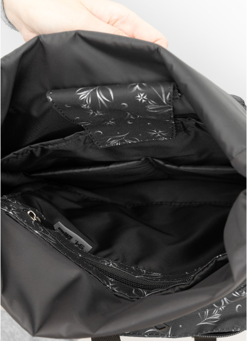 Женский рюкзак ролл Sambag  RollTop Double черный принт 