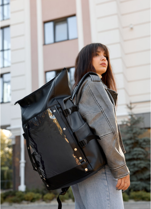 Жіночий рюкзак Sambag RollTop Hacking чорний