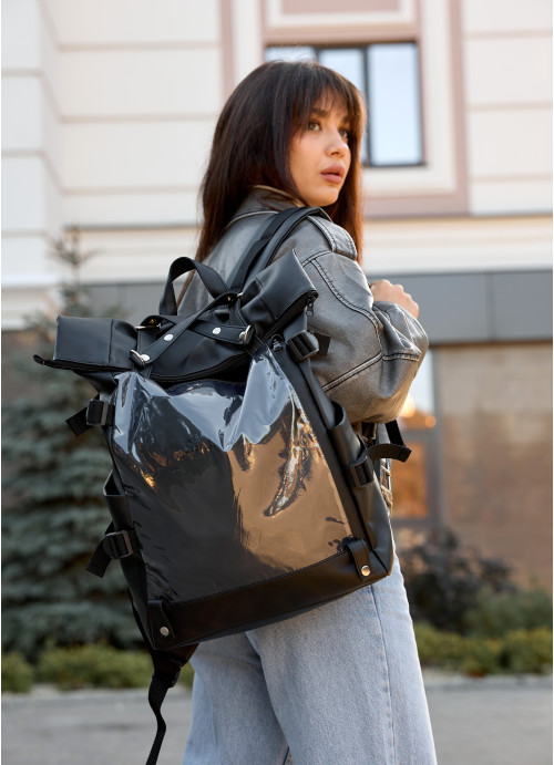 Женский рюкзак Sambag RollTop Hacking черный