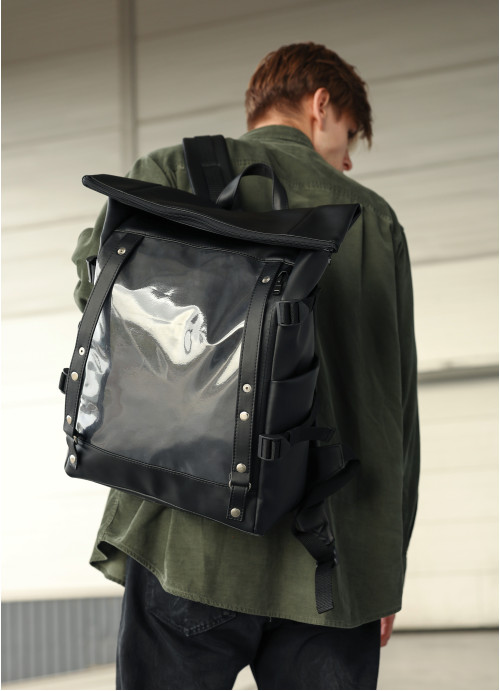 Чоловічий рюкзак Sambag RollTop Hacking чорний