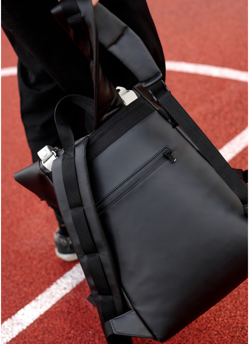 Чоловічий рюкзак Sambag RollTop Hacking чорно-сірий
