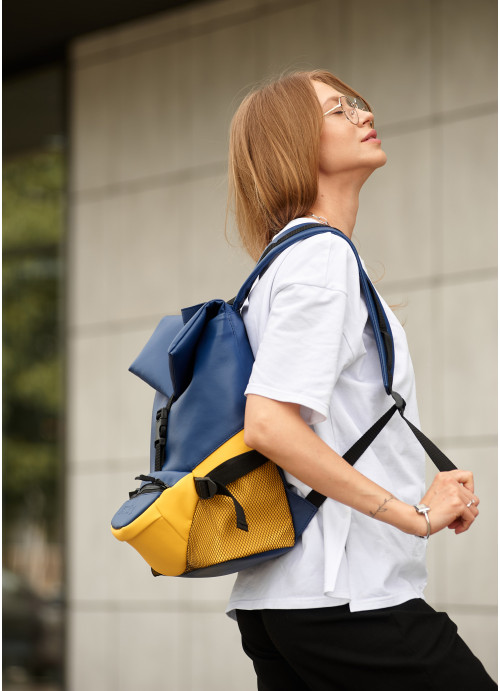 Купити жовто-блакитний жіночий рюкзак Rene Double