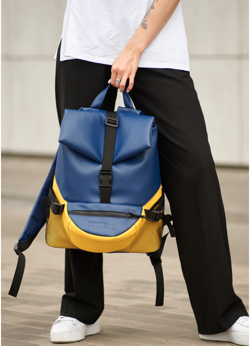 Купити жовто-блакитний жіночий рюкзак Rene Double