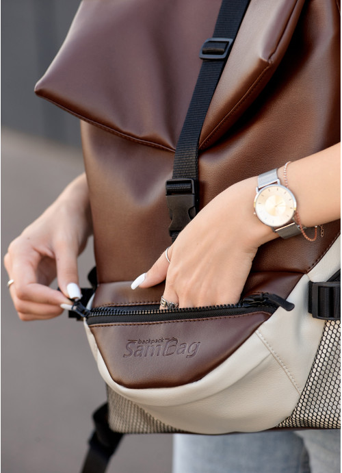 Жіночий рюкзак Sambag ReneDouble  шоколадний