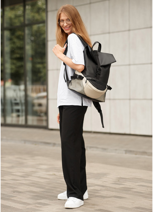 Жіночий рюкзак Sambag ReneDouble чорно-сірий
