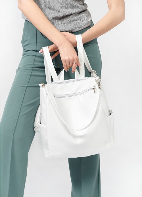 Жіночий рюкзак-сумка Sambag Trinity білий