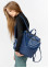 Женский рюкзак-сумка Sambag Trinity строченный темно-синий