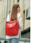 Жіночий рюкзак-сумка Sambag Trinity строчений червоний