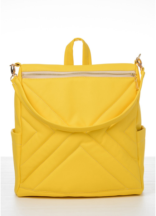Строчений рюкзак-сумка Sambag Trinity жовтий