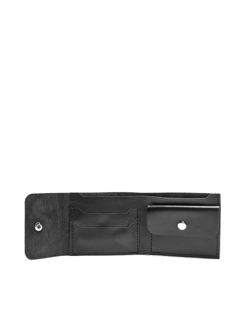Шкіряний гаманець Sambag SSH чорний з перфорацією