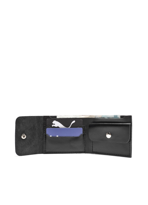 Шкіряний гаманець Sambag SSH чорний з перфорацією