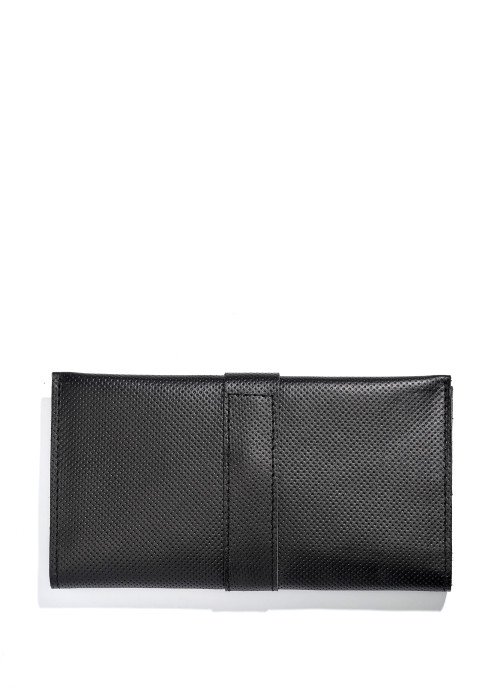 Шкіряний гаманець Sambag MSH чорний з перфорацією