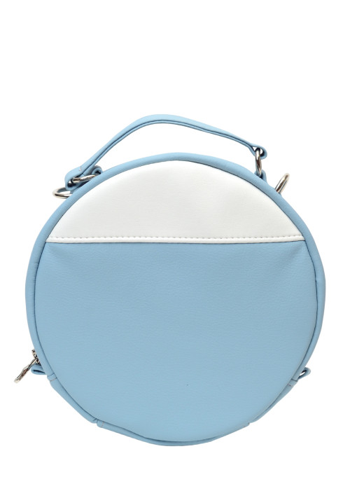 Жіноча кругла сумка Sambag Bale блакитна з білим