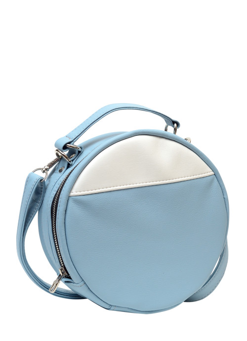 Жіноча кругла сумка Sambag Bale блакитна з білим
