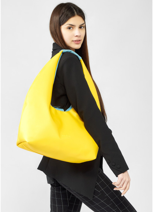 Жіноча сумка Sambag HOBO L жовто-блакитна