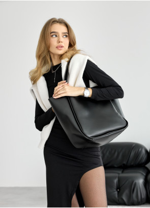Женская большая сумка Leoma Shopper черная
