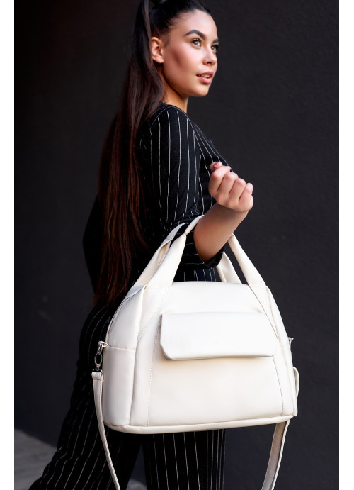 Жіноча спортивна сумка Sambag Vogue BKS молочна 