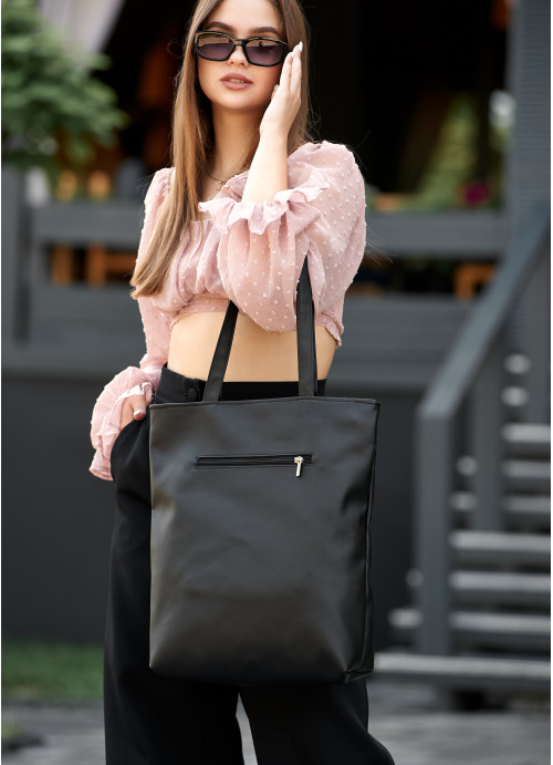 Жіноча сумка-шопер Sambag Shopper чорна 