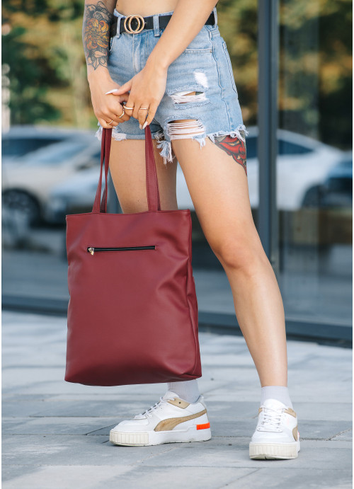Жіноча сумка Sambag Shopper бордо
