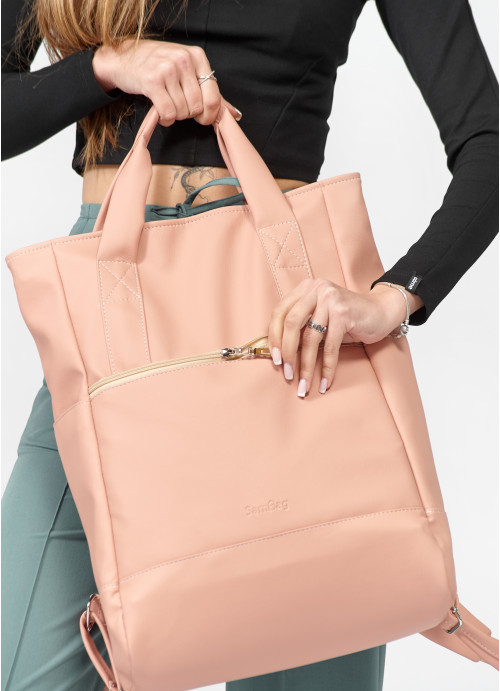 Жіноча сумка-рюкзак Sambag Shopper пудра