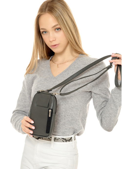 Жіноча сумка для телефону графітова